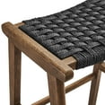 thumbnail image 6 of Modway Saoirse Woven Rope Wood Bar Stool - Set of 2 in Walnut Black, 6 of 10