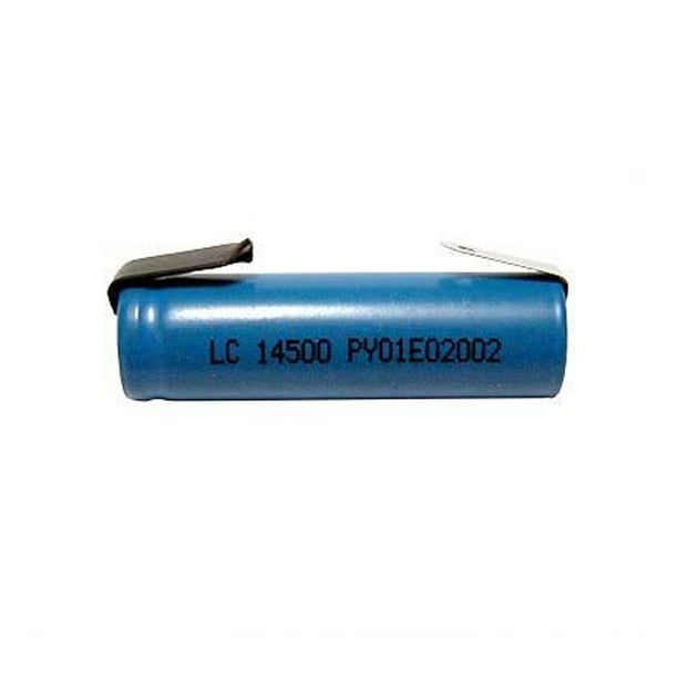 AA 3,7 Volts Lithium Ion 14500 Batterie avec Languettes (750 mAh)
