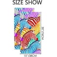 thumbnail image 3 of SKYSONIC Fingertip Hand Towels Set of 2 Pcs Colorful Zebras Absorbent Face Bath Towels for Bathroom Kitchen 30"x15", 3 of 6