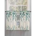 thumbnail image 5 of Teal Green Eucalyptus Living Room Curtains 2 Panel, Farmhouse Weeping Leaves Linen Cafe Window Treatment, Farmhouse Bedroom Bathroom Kitchen Curtains Drapes 104"x54", 5 of 6