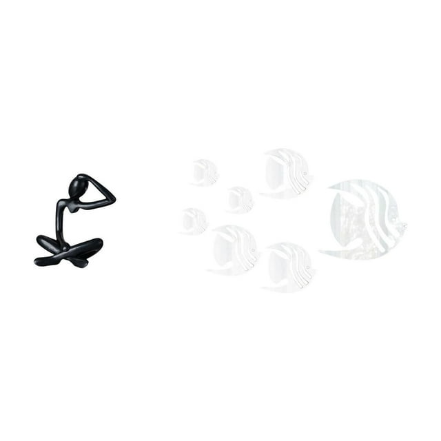Figura de escritorio,Escultura abstracta de pensador para la oficina o el hogar,Adhesivo de pared,Vinilos decorativos de peces para pared,dormitorio,sala de estar u oficina,Adhesivos de pared