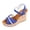 Blue, variant on Womens Wedge Platform Sandals Open Toe Adjustable Ankle Strap Casual Heels Cork Summer Outdoor Breathable Dressy Shoes Red Size 9.5