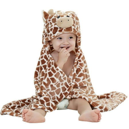 

Cute Bear Shaped Baby Hooded Bathrobe Soft Infant Newborn Towel Giraffe Towel Blanket Baby Bath Towel Cartoon Patter Towel