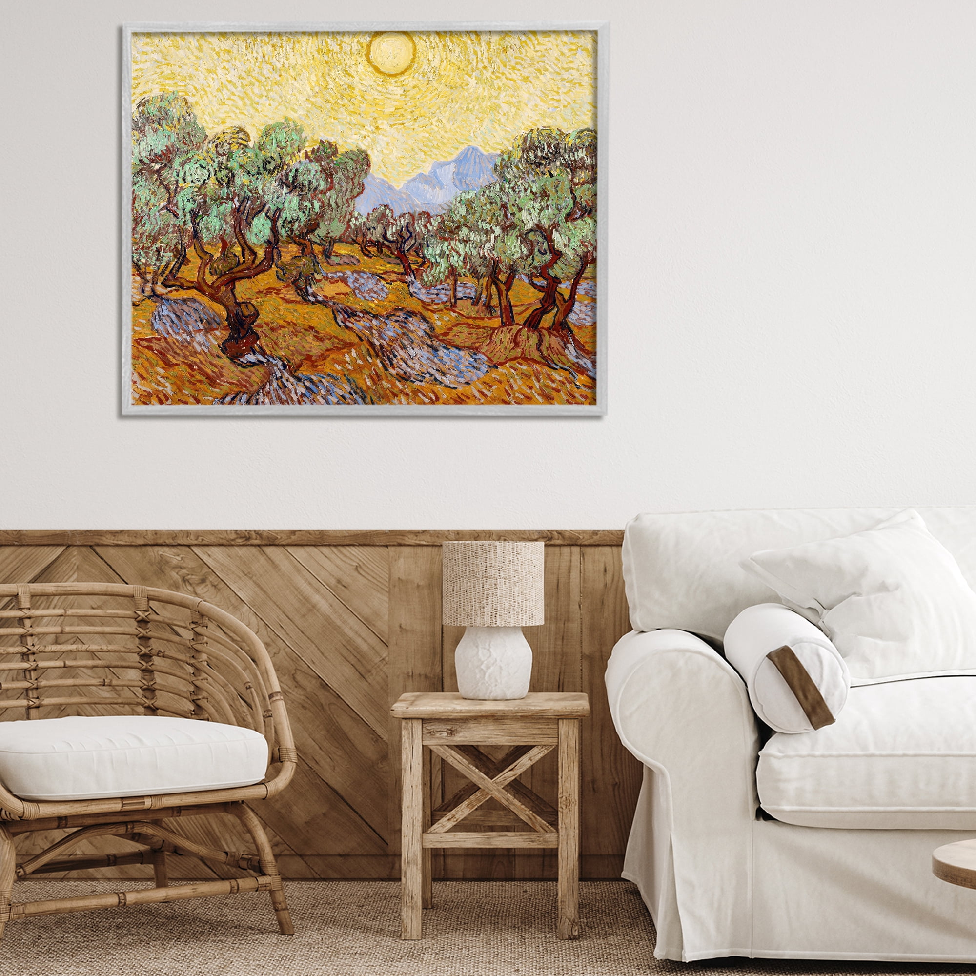 Stupell Industries Olive Trees Van Gogh Gray Framed Giclee Art, design by Vincent Van Gogh