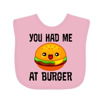 Inktastic You Had Me at Burger Boys or Girls Baby Bib