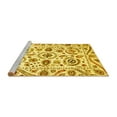 thumbnail image 2 of Ahgly Company Machine Washable Indoor Round Abstract Yellow Modern Area Rugs, 7' Round, 2 of 4