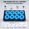 thumbnail image 5 of Gopgoy Laptop Cooling Pad for Laptops, Laptop Cooler with 8 Quiet Cooling Fans for 12''-17.3'' Laptops, 6-Level Wind Speed with LCD Display, Height Adjustable Laptop Cooling Stand, 2 USB Ports, Black, 5 of 7