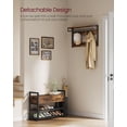 thumbnail image 4 of VASAGLE Hall Tree with Bench and Shoe Storage, Entryway Coat Rack with Shoe Bench, 2 Fabric Drawers, 10 Hooks, 11.8 x 31.7 x 71.5 Inches, Vintage Brown and Ink Black, 4 of 6