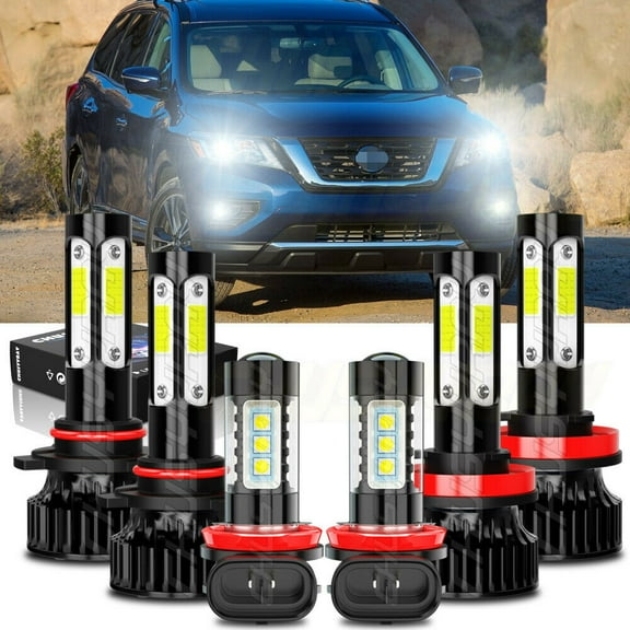 For Nissan Pathfinder 2013-2015 2016 - 6X LED Headlight Hi/Lo   Fog Light Bulbs