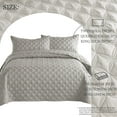 thumbnail image 4 of Exclusivo Mezcla Bed Quilt Set King Size for All Seasons, Stitched Pattern Quilted Bedspread/ Bedding Set/ Coverlet with 2 Pillow shams, Lightweight and Soft, Light Grey, 4 of 7
