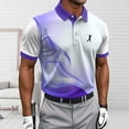thumbnail image 4 of Alkepwun Mens Tops Color-Block Print Golf Short Sleeve Collared Dry Fit Athletic Sport Shirt Lightweight Breathable Stretchy Casual Tee, 4 of 5