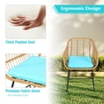 thumbnail image 6 of Patiojoy 3 Pieces Patio Furniture Set w/Tempered Glass Coffee Table Set for Garden and Backyard Turquoise Cushions, 6 of 10