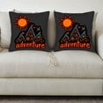 thumbnail image 3 of Set of 2 18x18in Throw Pillow Covers with Colorful Mountain and Floral Design Birds and Radiant Sun - Perfect for Couch Bed or Car, 3 of 8