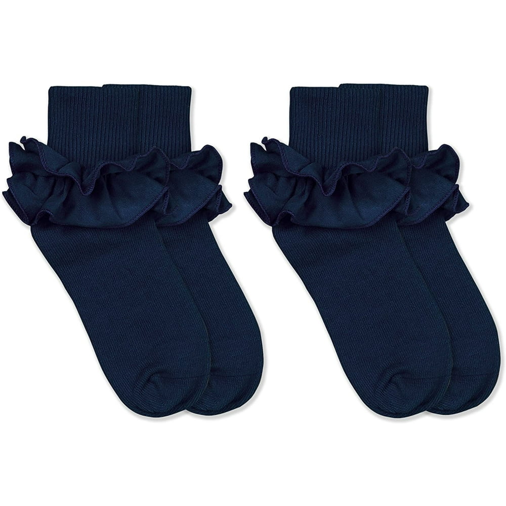 Jefferies Socks - Jefferies Socks Girls Socks, 2 Pair Misty Ruffle Turn ...