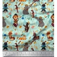 thumbnail image 1 of Soimoi Georgette Viscose Fabric Floral,Ball & Animals Cartoon Decor Fabric Printed Yard 42 Inch Wide, 1 of 1