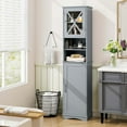 thumbnail image 2 of Costway 67" Tall Bathroom Cabinet Freestanding Storage Cabinet with 5 Adjustable Shelves Gray, 2 of 10