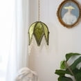 thumbnail image 5 of xiaojuande Tassel lampshade - Retro country style green bead tassel lampshade,18cm artistic atmosphere lampshade replacement lamp accessory for living room, 5 of 9