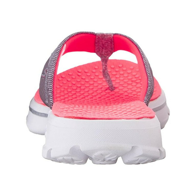 Skechers Womens Go Pizazz Flip Flop,Gray/Pink,7 M -