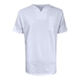 thumbnail image 5 of pstuiky camisetas de hombre, Camisa informal de verano para hombre, de manga corta, color liso, con cuello en V y bolsillo camisas casuales para hombre l, 5 of 5