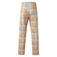 thumbnail image 5 of Pxiakgy jeans for men Men's Casual Plaid Print Party Suit Pants Stretch Feet Pants With Pockets Men Casual Pants Orange + L, 5 of 8