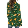 thumbnail image 5 of Christmas Cardigan Women Mid Length Coat Snowflake Outwear Fleece Warm Outfits Christmas Printed Outerwear Open Front Clothing Santa Claus Reindeer Tees Coats, 5 of 6