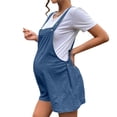 thumbnail image 2 of Axiiglly Maternity Overalls Adjustable Strap Pocket Stretch Loose Fit Sleeveless Wide Leg Pregnancy Short Jumpsuits, S-XL, 2 of 8