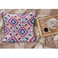 thumbnail image 2 of Tribal Fluffy Throw Pillow Cushion Cover, Hand Drawn Style Seamless Pattern with Mayan Stripes Art Image, Decorative Square Accent Pillow Case, 40" x 40", Fuchsia Indigo Burgundy, by Ambesonne, 2 of 5