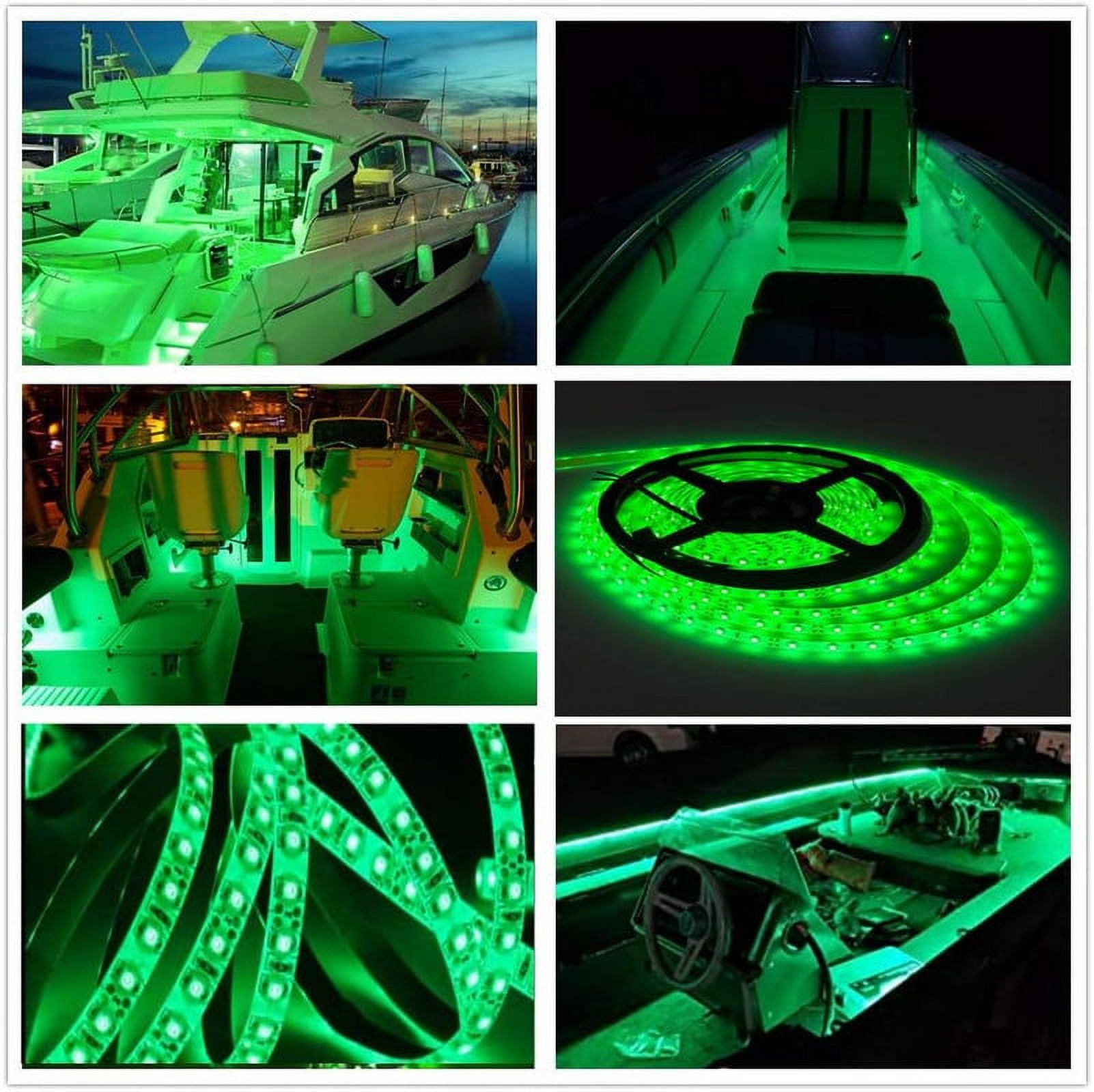 Boat LED Lights Strip Marine Pontoon Boat Light for 12V Interior Courtesy Deck Accent Decorative Lights Waterproof for Fishing Duck Bass Boat Kayak Sailboat Blue LED Lighting Strip 16.4FT/5m