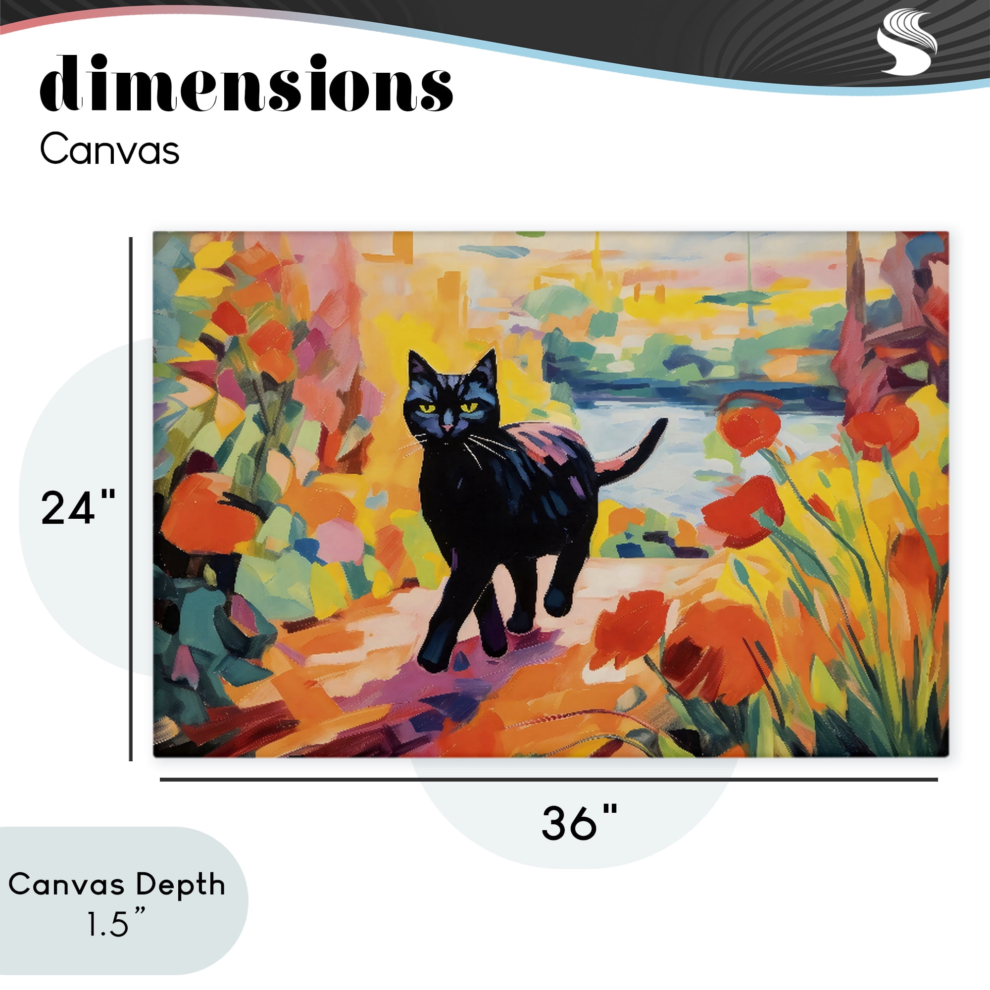 Stupell Industries Sunlit Black Cat in Garden Canvas Wall Art, design by Creative Studio