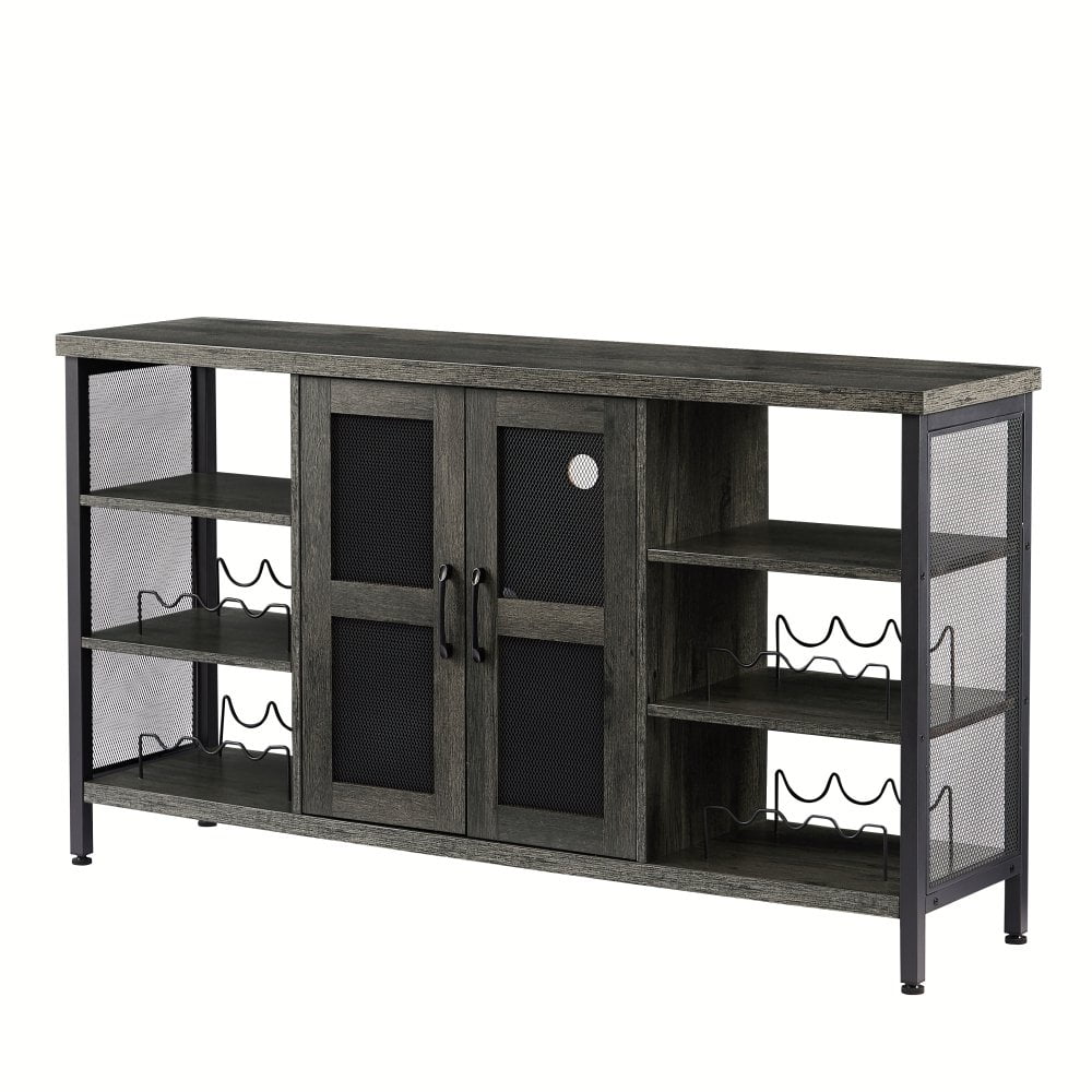 Hassch Modern TV Cabinet Wooden Wine Cabinet with Storage Shelf for Living room Dark Gray Walmart
