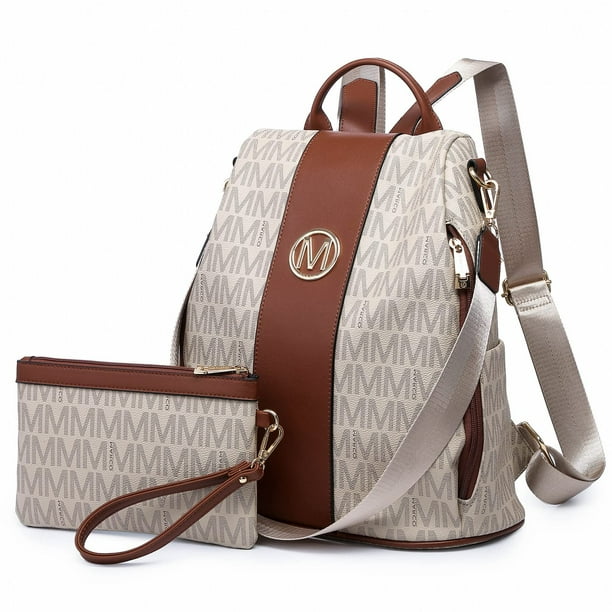 Mochila MKP COLLECTION Moda Mujer Antirrobo 0-Beige 11.8'L x 5.5'W x 14'H Juego de 2 Unidades