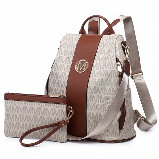 Mochila MKP COLLECTION Moda Mujer Antirrobo 0-Beige 11.8'L x 5.5'W x 14'H Juego de 2 Unidades