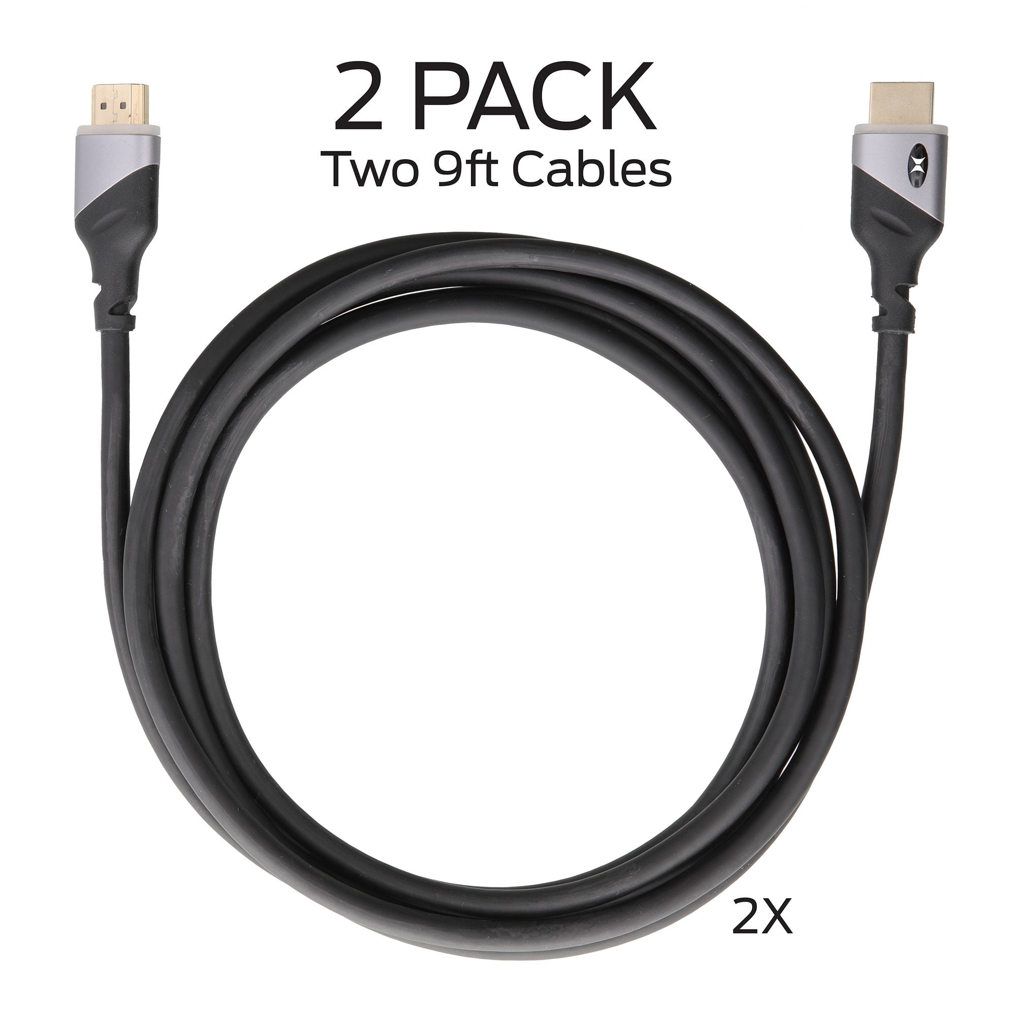 Xtreme 9FT LED Lighted HDMI Premium Cables, 2 pk