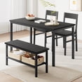 thumbnail image 2 of QinaQin Dining Table Set for 4 with Chairs and Bench, Metal Frame Dining Room Set with Storage Rack for Small Spaces, 2 of 7
