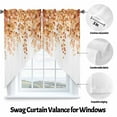thumbnail image 2 of Swag Curtains Valances for Windows, Orange Fall Eucalyptus Short Kitchen Window Curtains Over Sink, Rustic Watercolor Leaves Floral Cafe Curtains Panel Set Of 2,Rod Pocket, 45 Inches Length, 2 of 8