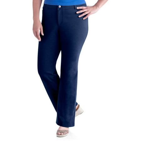 Women's Plus-Size Knit Ponte Bootcut Pants - Walmart.com