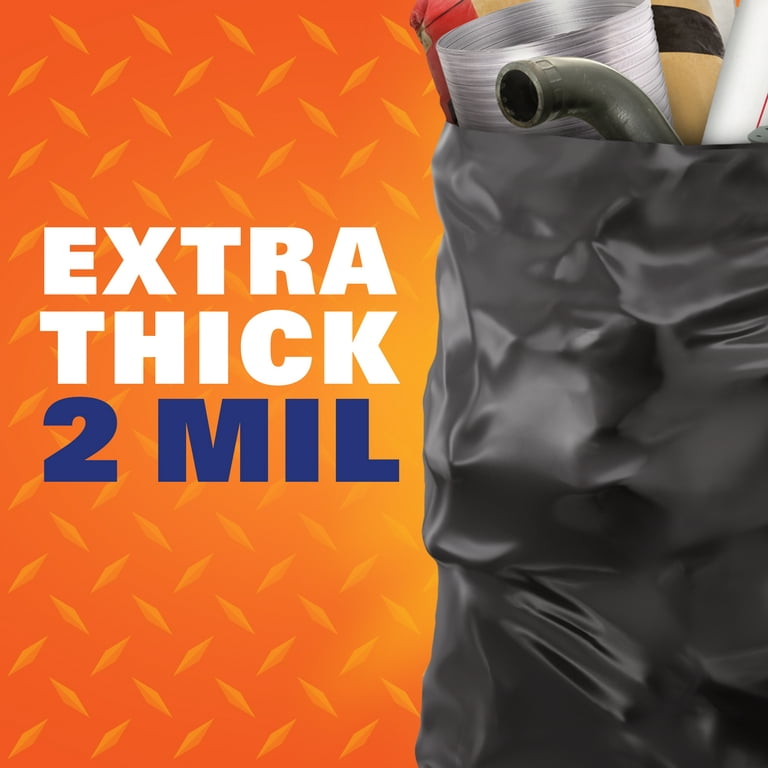 Hefty 55 Gallon Contractor Black Trash Bags, 16-Count