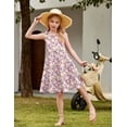 thumbnail image 5 of Arshiner Girls Summer Dress Tween Boho Casual Bowknot Strap Sleeveless Swing Flowy Ruffle Tiered Sundresses with Pockets, 5 of 6