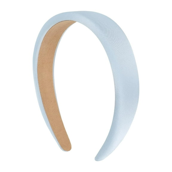 Blue Headband for Women 1.2inch Satin Headbands Padded Head Bands DIY Plain Hair Band Fashion Light Blue Hair Accessories for Women Girls