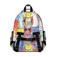 thumbnail image 3 of Multicolor Cat Head White Pattern Cute School Backpack Bag for School with Padded Back and Adjustable Shoulder Straps 15.25"x11.5"x5.25", 3 of 5