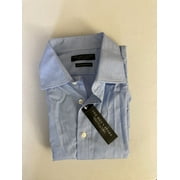 The Men's Store Contemporary Fit Fine Line Stripe Dress Shirt Blue-15.5 32/33