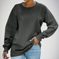 thumbnail image 2 of Timegard Crewneck Sweatshirts for Women Solid Color Loose Comfy Pullover Fall Fashion Long Sleeve Tops, 2 of 8