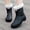 Black, variant on Women's Mid-Calf Waterproof Rain Boots Winter Lined, Reinforced Edges Non- Rubber Boots Warm Outdoor Footwear Black 36