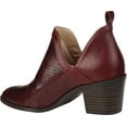 thumbnail image 4 of JOURNEE Womens Burgundy V-Notch Cut-Out Cushioned Almond Toe Stacked Heel Slip On Booties 6.5, 4 of 4