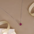 thumbnail image 3 of JeenMata 2 Carat July Birthstone Necklace for Women, Ruby Solitaire Pendant in 18K White Gold Plated, Birthday Anniversary Wedding Gift for Girlfriend Wife, Her, Woman, Teen, 3 of 8