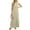 Khaki, variant on Women Summer Casual Round Neck Loose Split Long Maxi Dress with Pockets (S-XXL) for Vacation Daily Wear