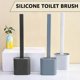 thumbnail image 2 of Bathroom Silicone Bristles Toilet Cleaning Brush Flex with Holder Creative Set, 2 of 5