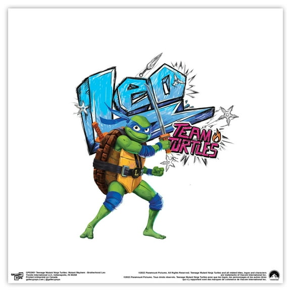 Gallery Pops Nickelodeon Teenage Mutant Ninja Turtles: Mutant Mayhem - Brotherhood Leo Wall Art, Unframed Version, 12" x 12"
