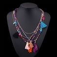 thumbnail image 1 of Necklaces & Pendants | Fashion Jewelry -layer Chain Handmade Beaded Bohemian Feather Necklace, 1 of 1