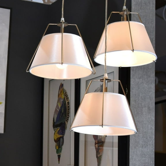 Yosemite Home Decor Mira 1-Light Fabric Pendant with Black Shade in Matte Gold